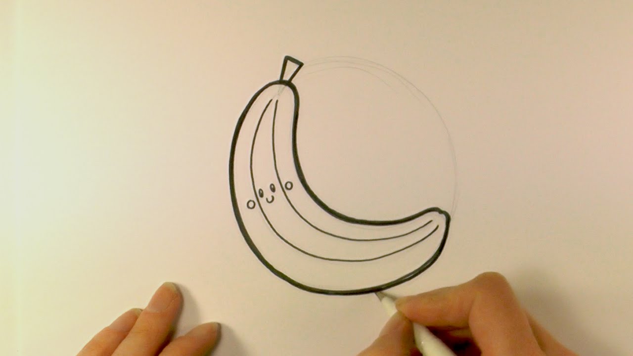 1280x720 How To Draw A Cartoon Banana - Banana Cartoon Drawing