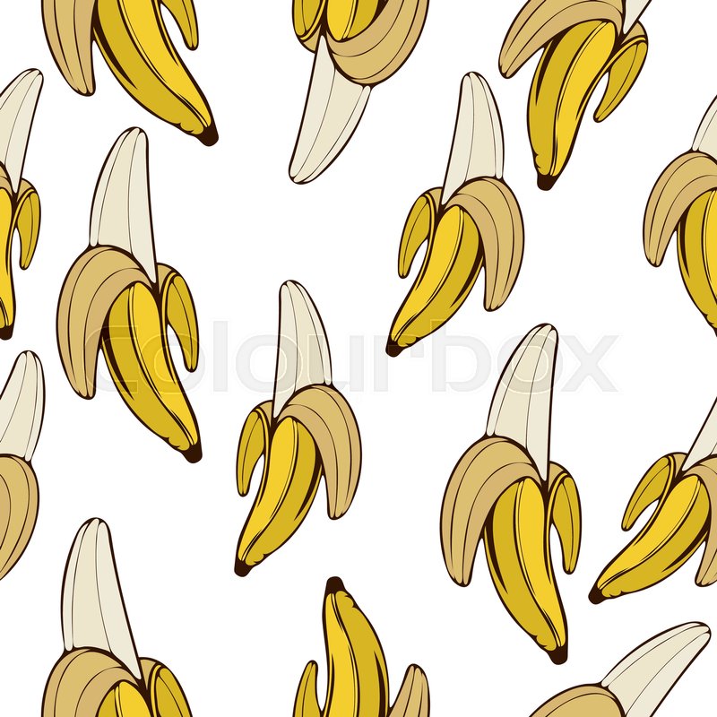 800x800 bananas seamless pattern, fruit stock vector colourbox - Banana Cartoon Drawing