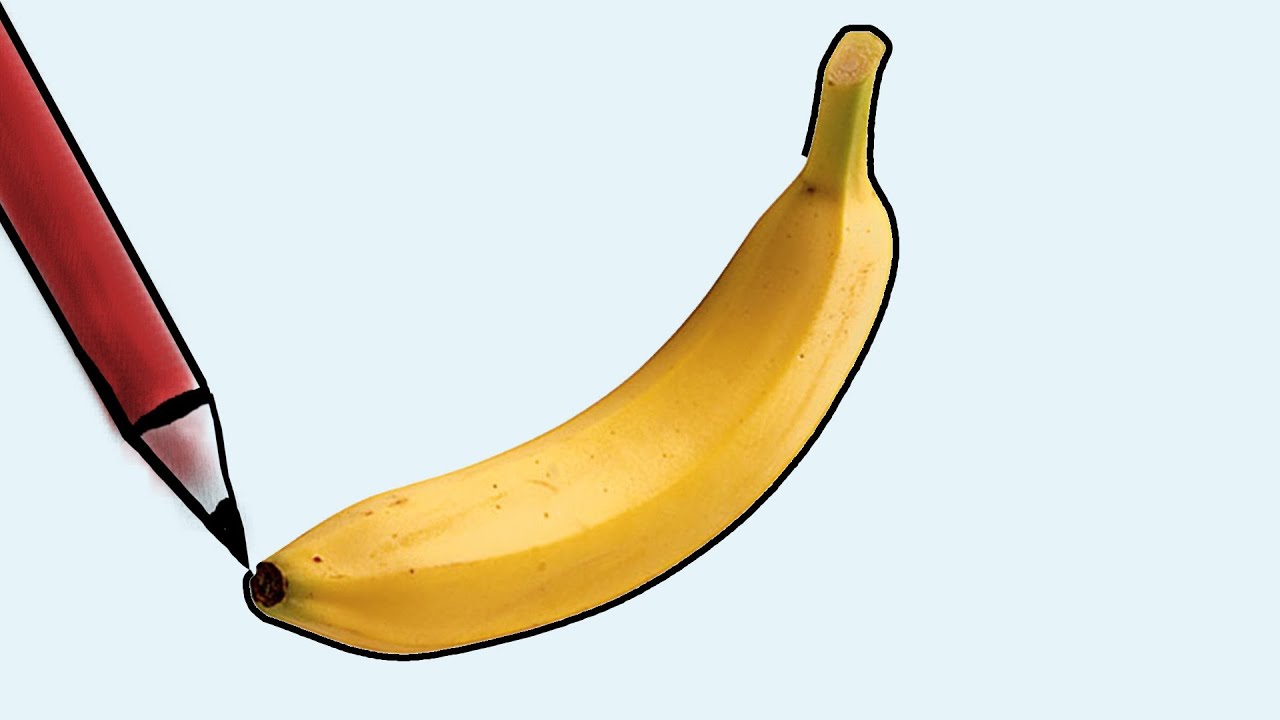 1280x720 How To Draw A Banana - Banana Drawing