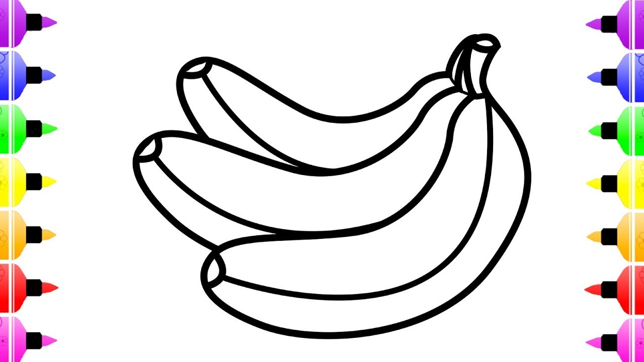 1280x720 How To Draw Banana For Baby - Banana Drawing