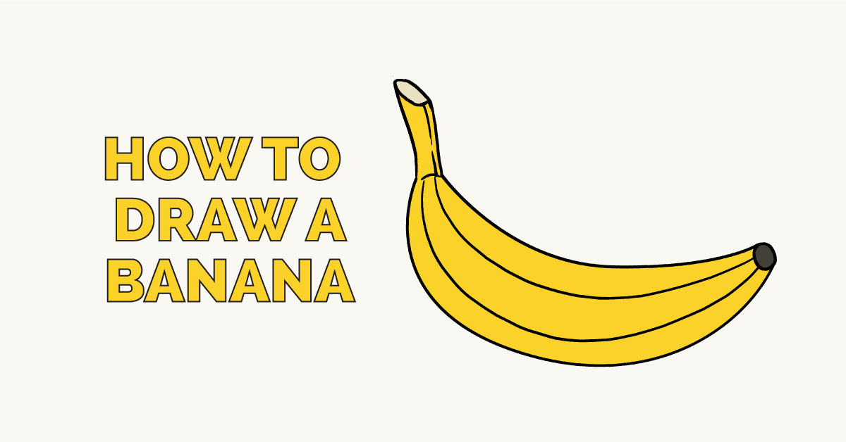 1200x628 How To Draw A Banana - Banana Drawing