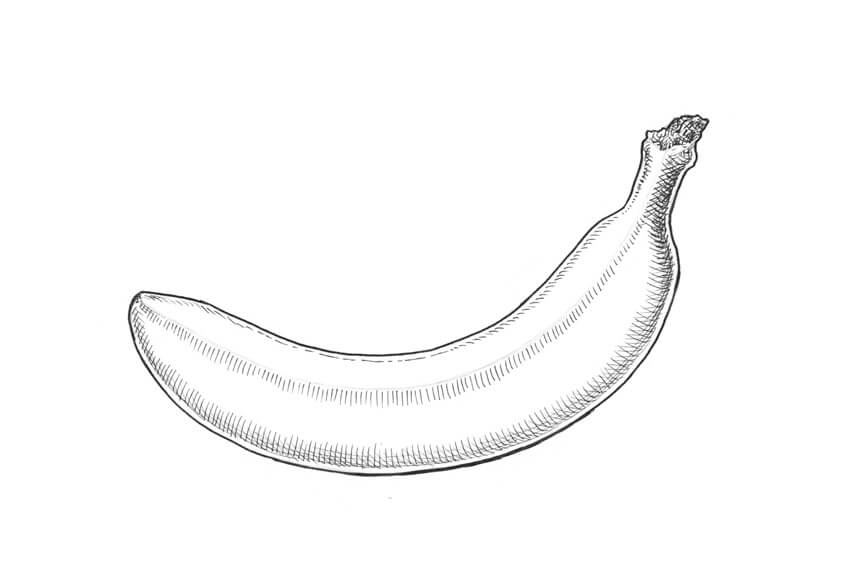 850x576 How To Draw A Banana - Banana Drawing