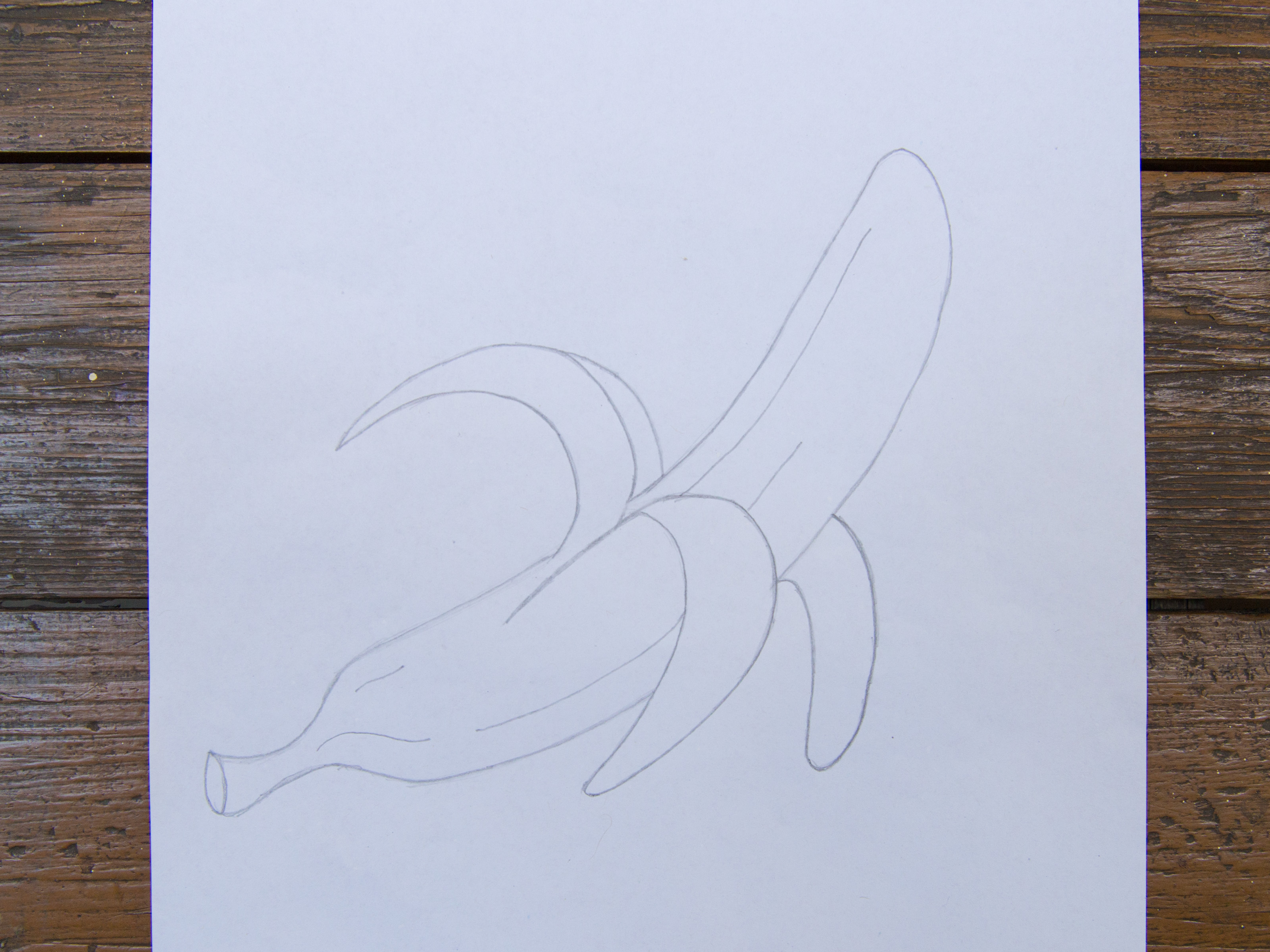 3200x2400 How To Draw A Peeled Banana Steps - Banana Drawing