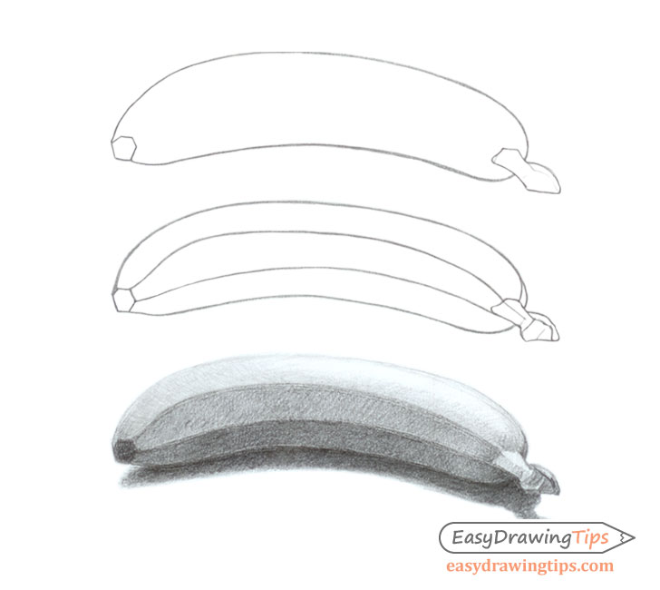 728x650 How To Draw A Realistic Banana Tutorial - Banana Drawing