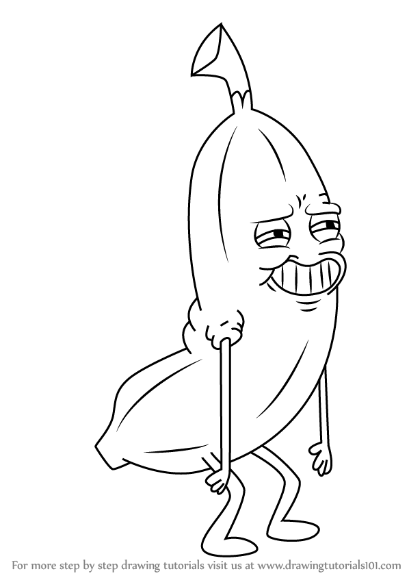 598x844 Learn How To Draw Banana Man From Uncle Grandpa - Banana Drawing
