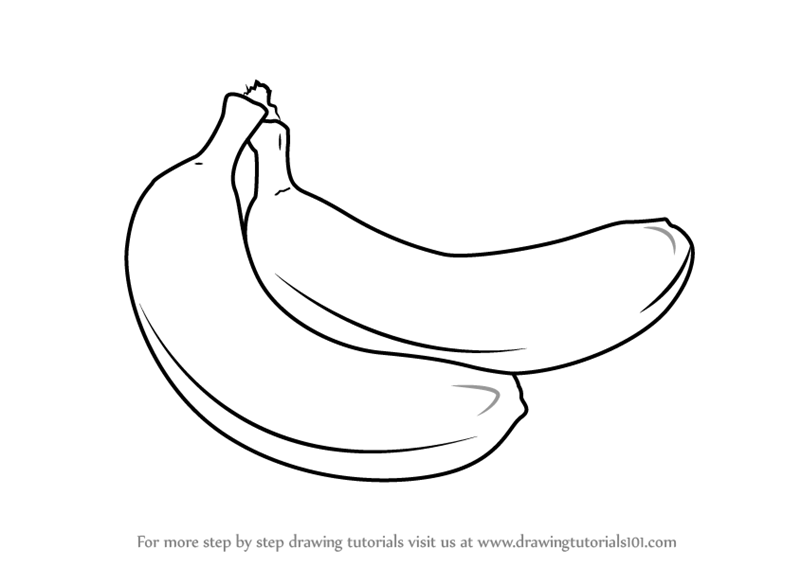 800x566 Learn How To Draw A Banana Pair - Banana Drawing