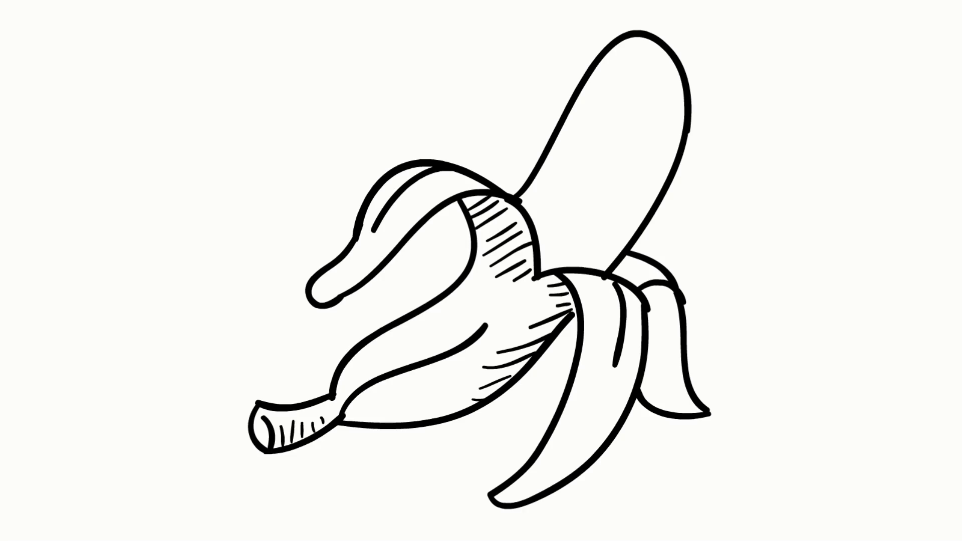 1920x1080 Banana Fruit Food Line Drawing Illustration Animation Transparent - Banana Drawing