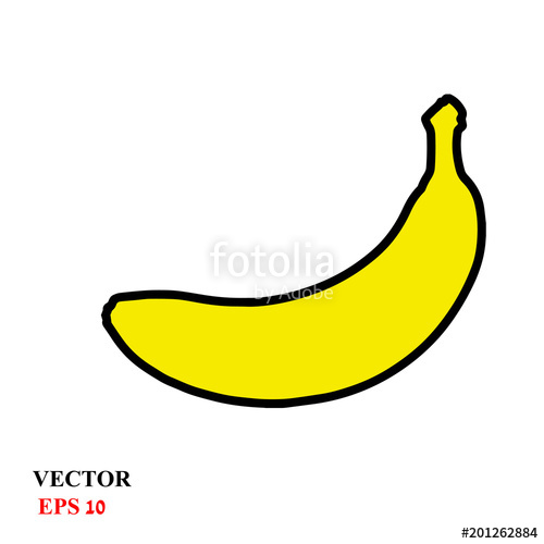 500x500 Simple Drawing Of A Banana Vector Illustration Stock Image - Banana Drawing