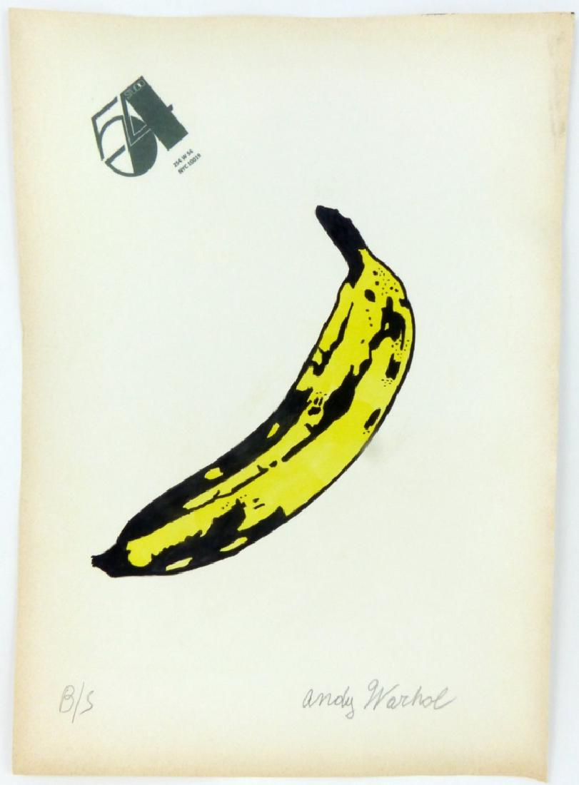 811x1100 Andy Warhol Banana Drawing On Paper Signed - Banana Drawing