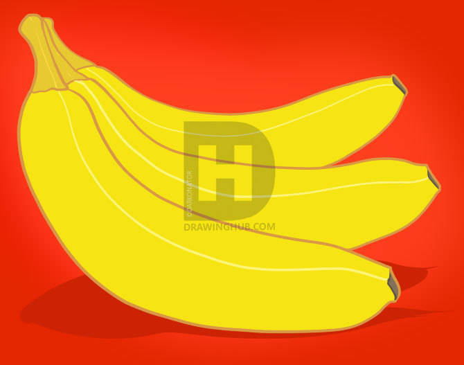 670x527 How To Draw Bananas, Step - Banana Drawing Images