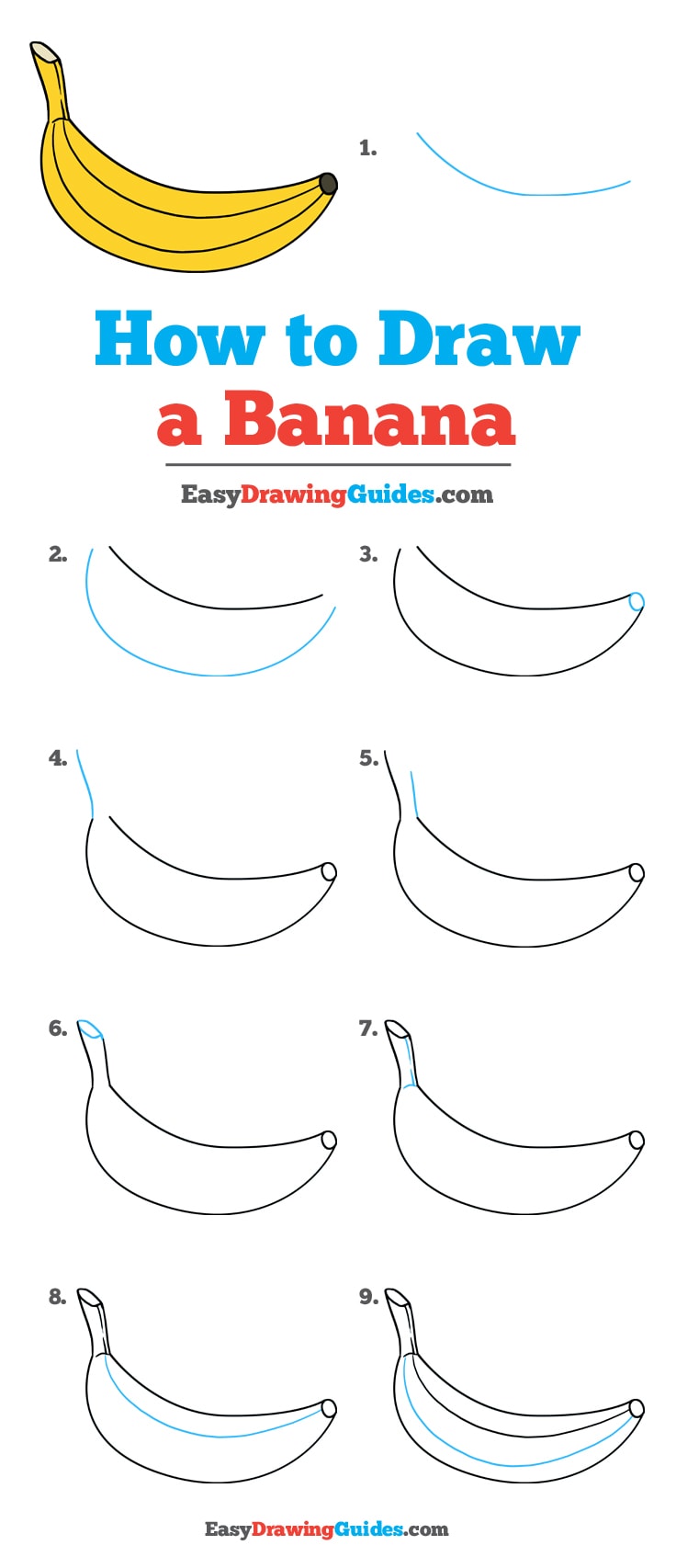 736x1706 How To Draw A Banana - Banana Drawing Images
