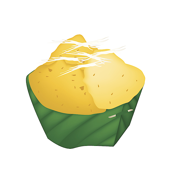 600x600 Thai Dessert Product From Sugar Palm In Counts Banana Leaf - Banana Leaf Drawing