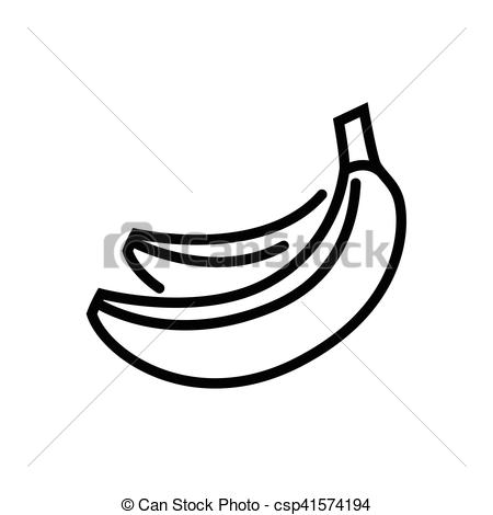 450x470 Banana Line Icon Isolated On A White Background - Banana Line Drawing
