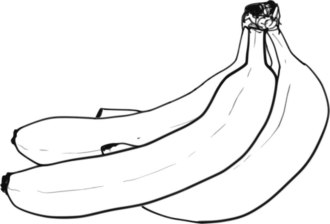 1105x750 banana pudding line art drawing computer icons cc0 - Banana Line Drawing