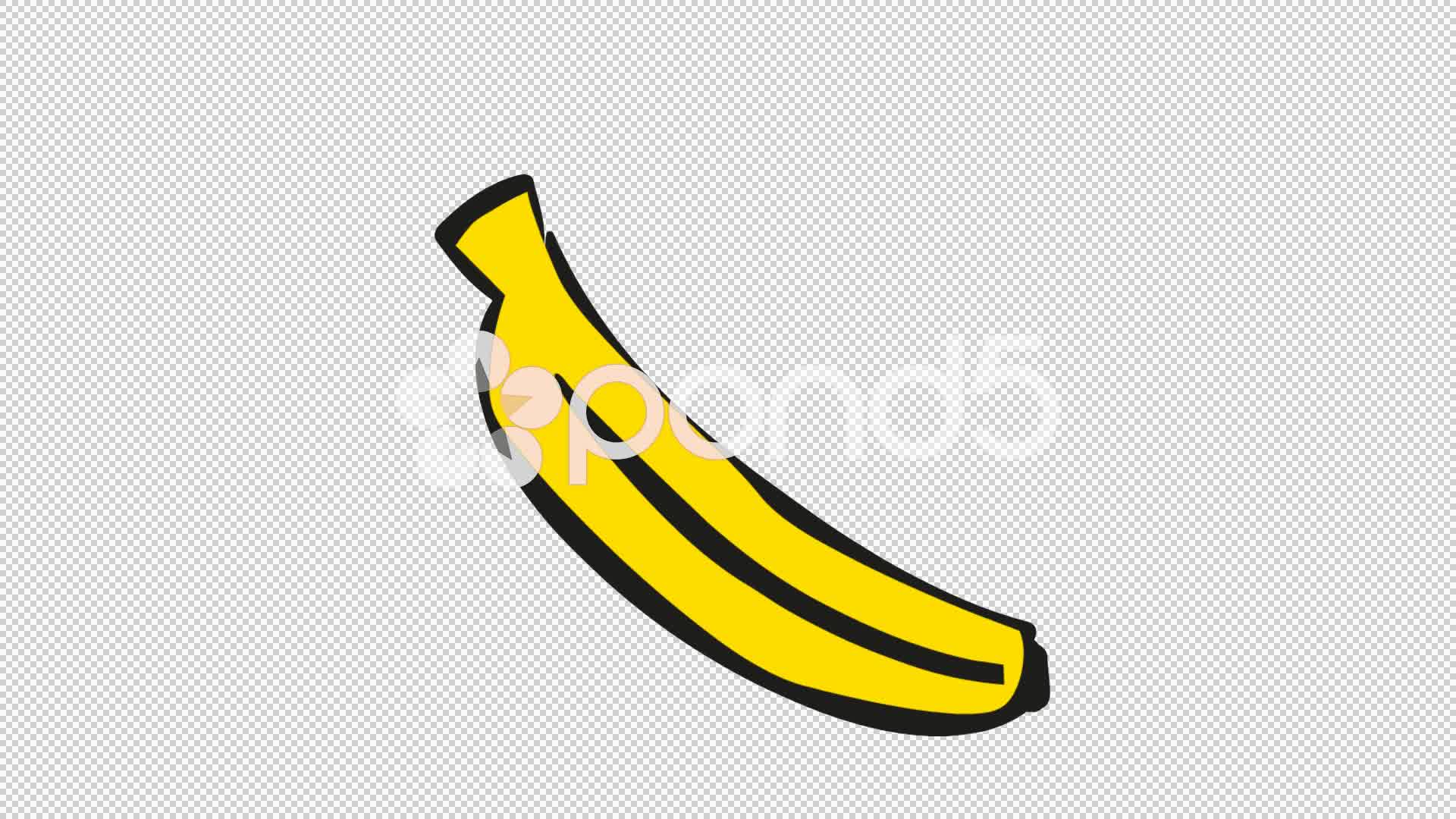 1920x1080 Video Banana Fruit Line Drawing Illustration Animation - Banana Line Drawing