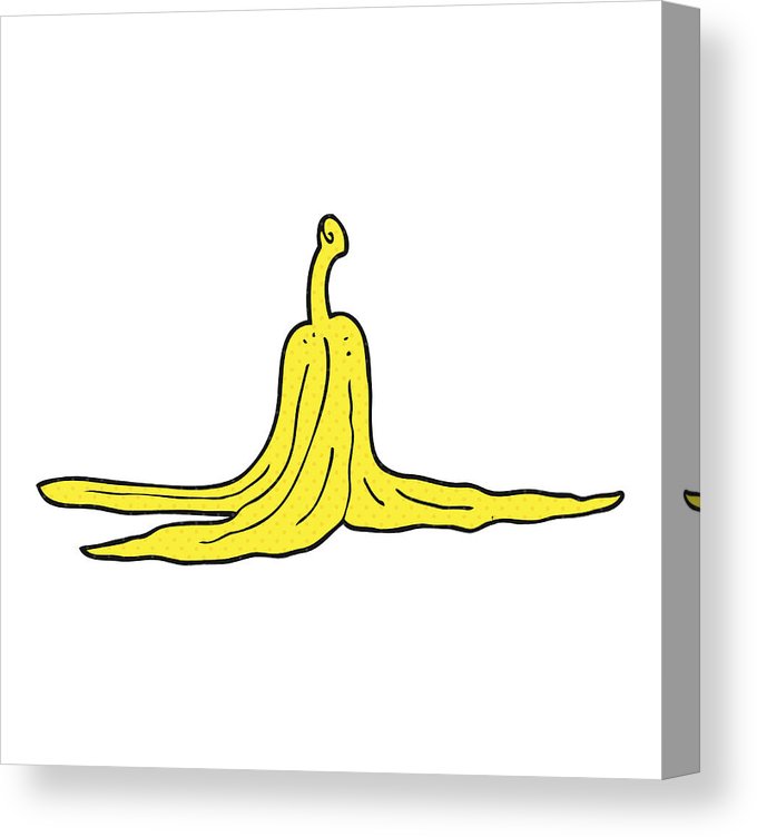 680x752 cartoon banana peel canvas print canvas art - Banana Peel Drawing