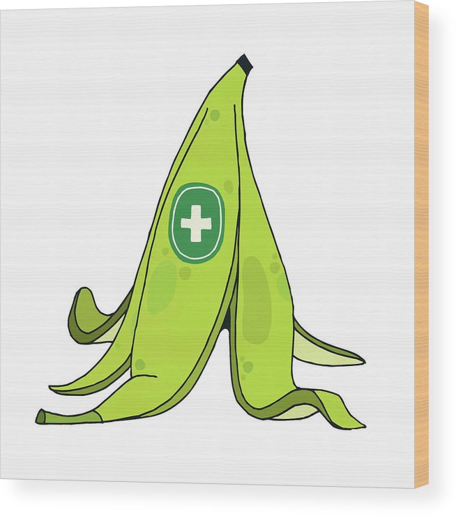 654x740 hospital sign on banana peel wood print - Banana Peel Drawing