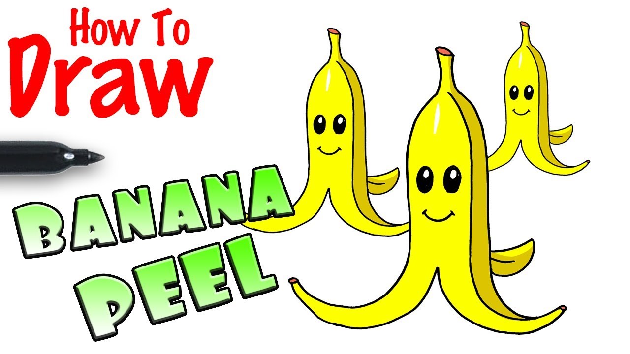 1280x720 how to draw banana peel super mario kart - Banana Peel Drawing
