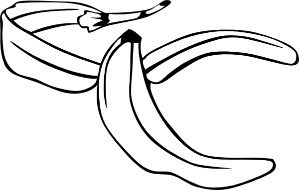 600x382 banana peel clip art - Banana Peel Drawing