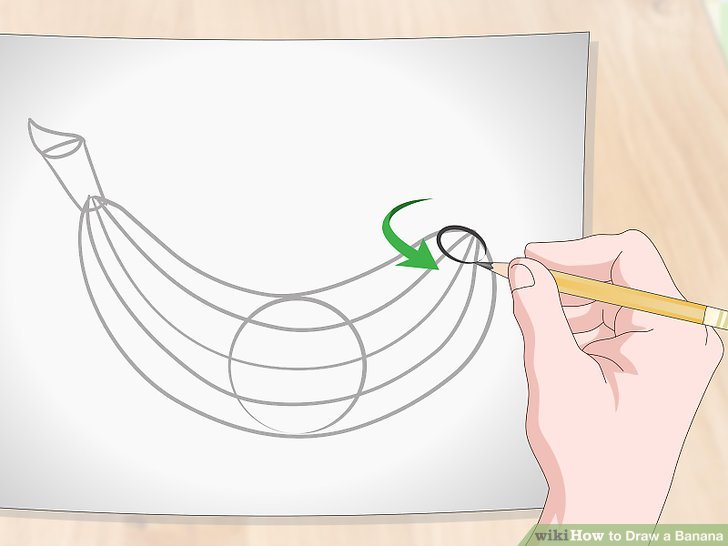 728x546 How To Draw A Banana Steps - Banana Sketch Drawing