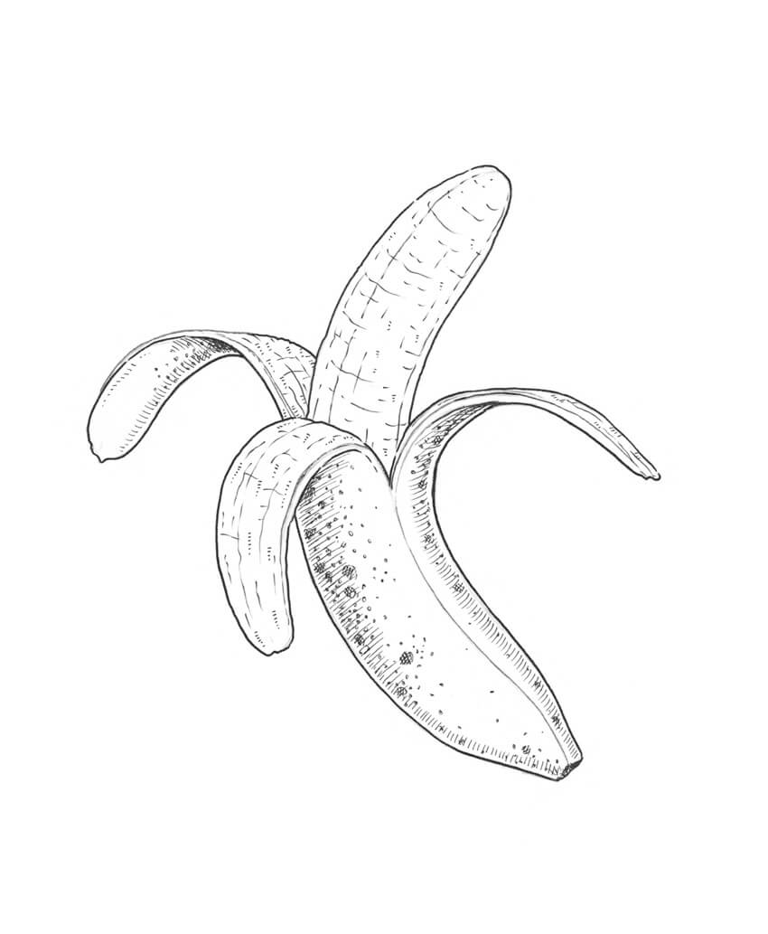 850x1033 How To Draw A Banana - Banana Sketch Drawing