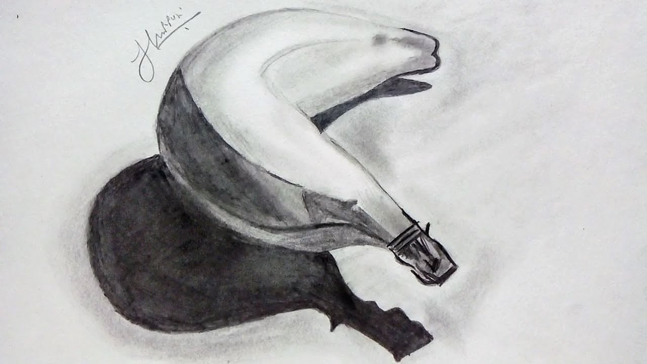 1280x720 Speed Drawing Banana ` Sketching World - Banana Sketch Drawing