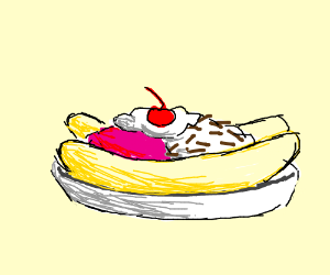 300x250 banana split drawing - Banana Split Drawing