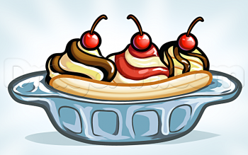 350x219 how to draw a banana split, step - Banana Split Drawing