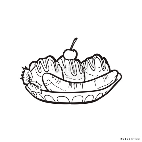 Banana Split Drawing at PaintingValley.com | Explore collection of ...