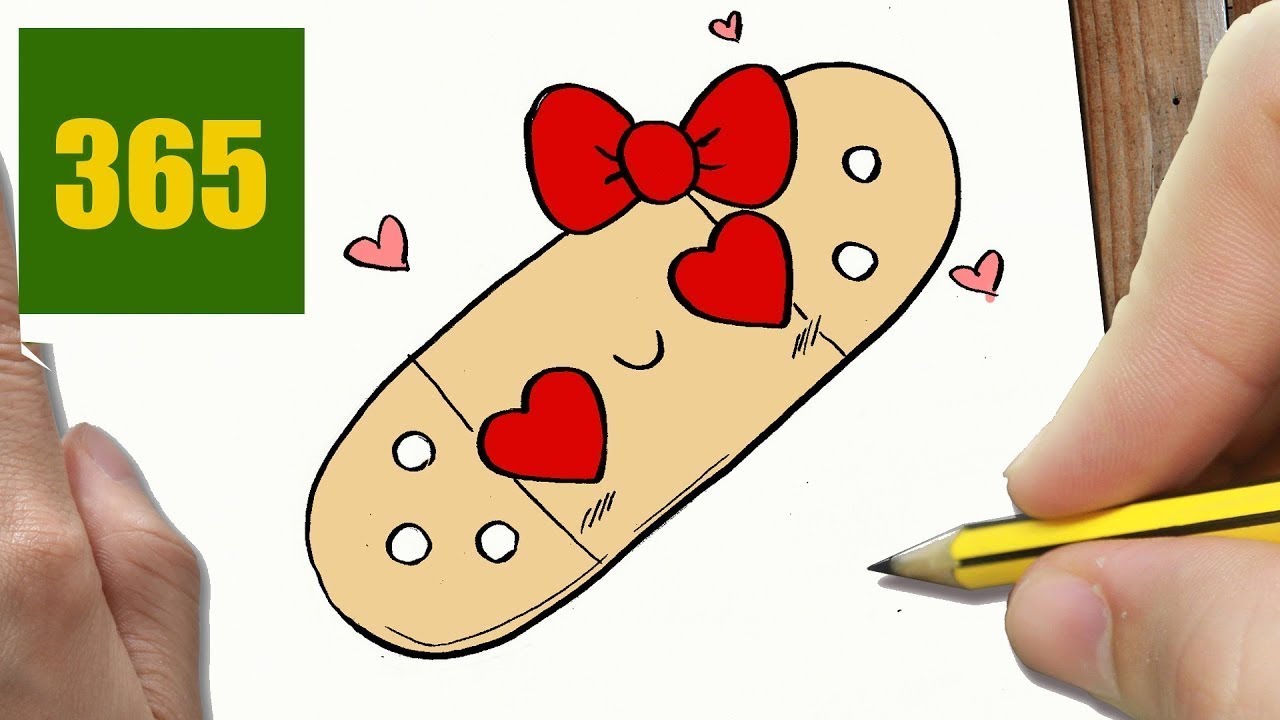 1280x720 how to draw a band aid in love cute, easy step - Band Aid Drawing