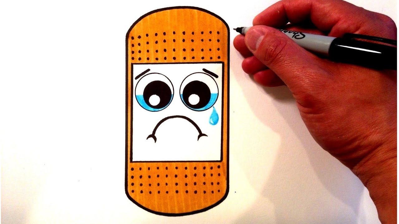 1280x720 how to draw a cute band aid - Band Aid Drawing