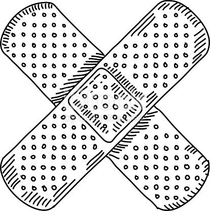 414x415 line drawing of band aid it is single layered and grouped - Band Aid Drawing
