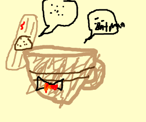 300x250 a cup wearing a tuxedo chats up a band aid drawing - Band Aid Drawing