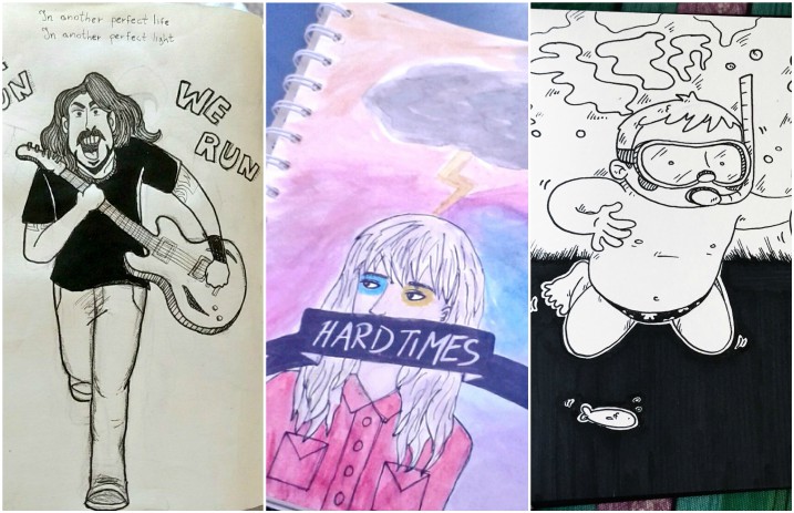 717x463 Check Out These Rad Band Drawings From This Year's 'inktober - Band Drawings