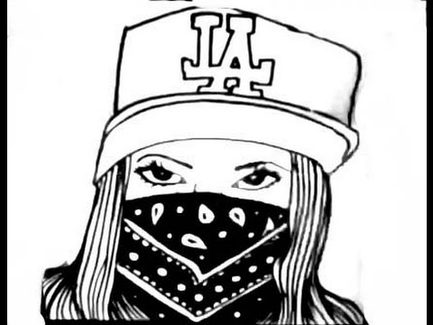 480x360 how to draw a gangsta girl with a bandana - Bandana Drawing