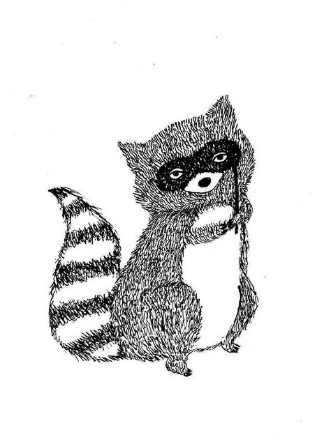 474x640 bandit raccoon in raccoons rule!! raccoon drawing - Bandit Drawing