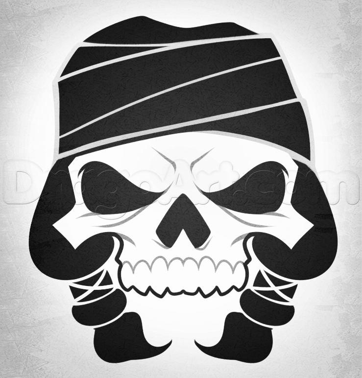 739x772 how to draw a bandit skull, step - Bandit Drawing