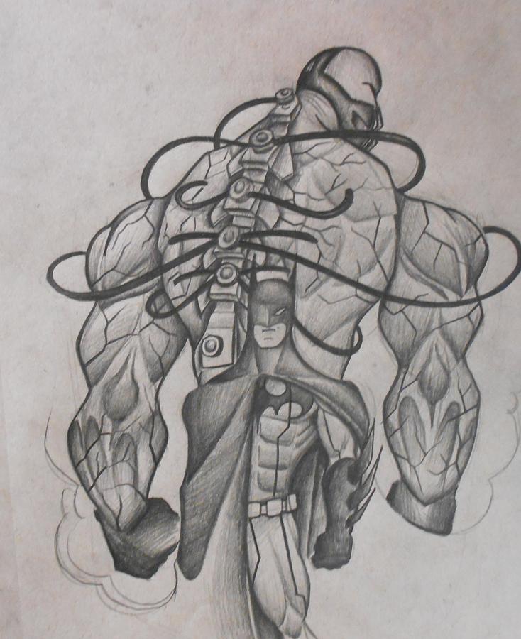 734x900 Batmanane Drawing - Bane Drawing