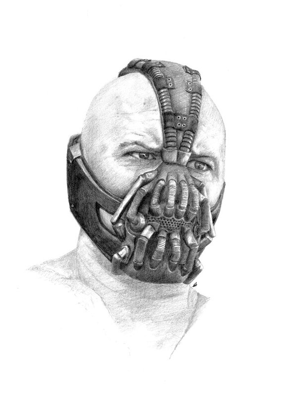 570x810 Original Bane Pencil Drawing Etsy - Bane Drawing