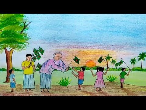 480x360 how to draw scenery of victory day december of bangladesh oil - Bangladesh Drawing