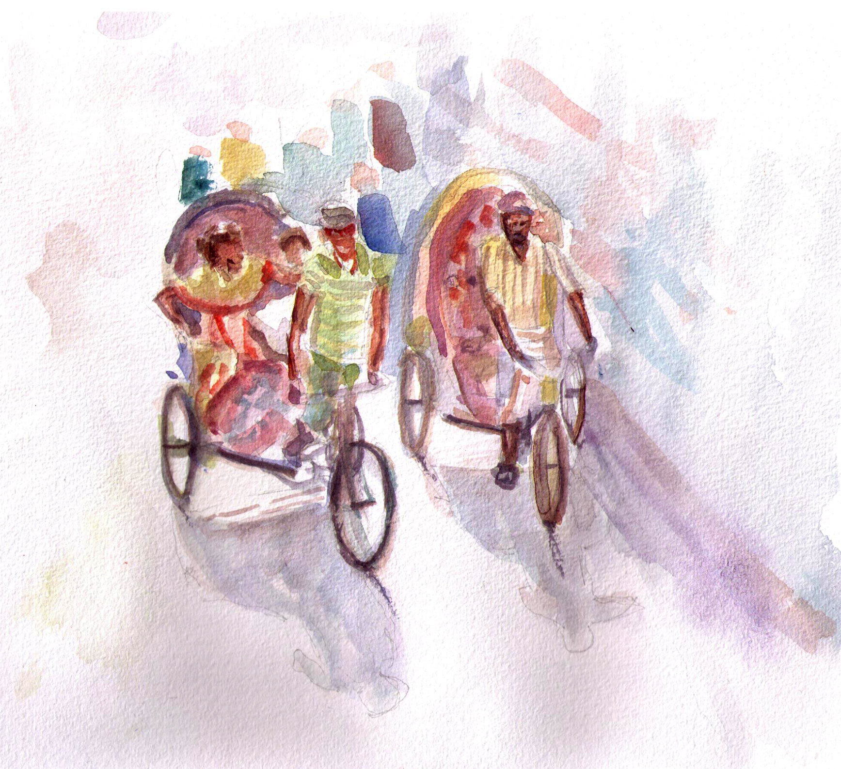 1735x1587 two rickshaws in the streets of dhaka, bangladesh one - Bangladesh Drawing