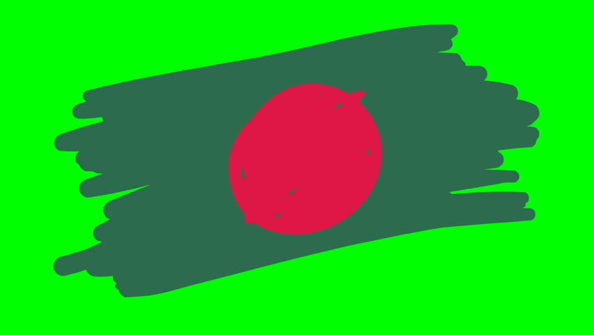 852x480 bangladesh drawing flag on green stock footage video - Bangladesh Drawing