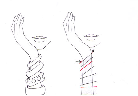 450x314 how to draw a bracelet i draw fashion - Bangles Drawing