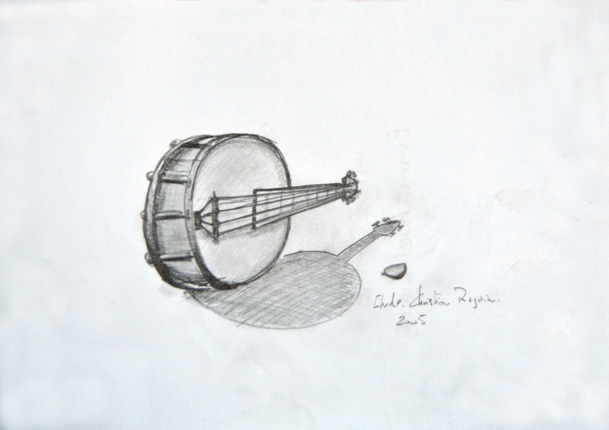 1200x847 Banjo Drawing - Banjo Drawing