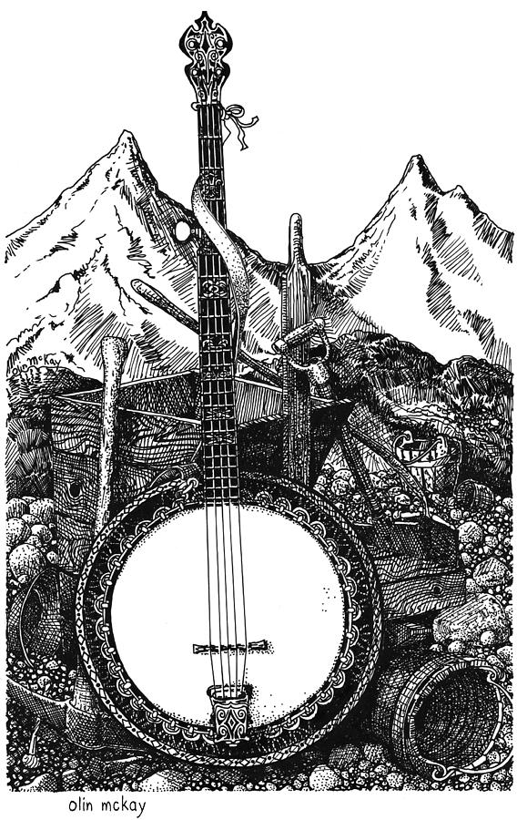568x900 Banjo Drawing - Banjo Drawing