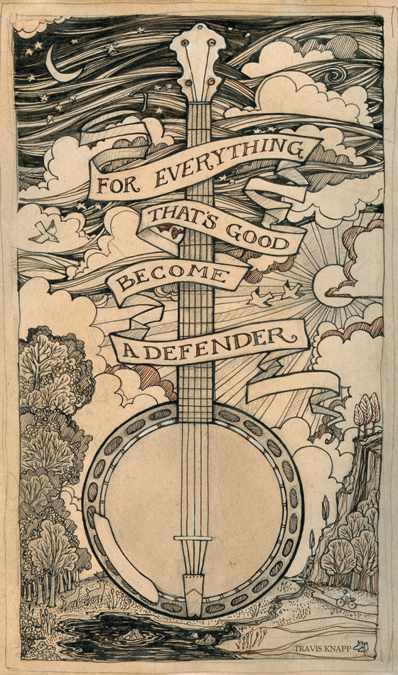 560x950 become a banjo t shirt travis knapp music - Banjo Drawing
