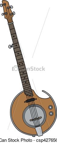 188x470 modern electric banjo hand drawing of a modern electric five - Banjo Drawing
