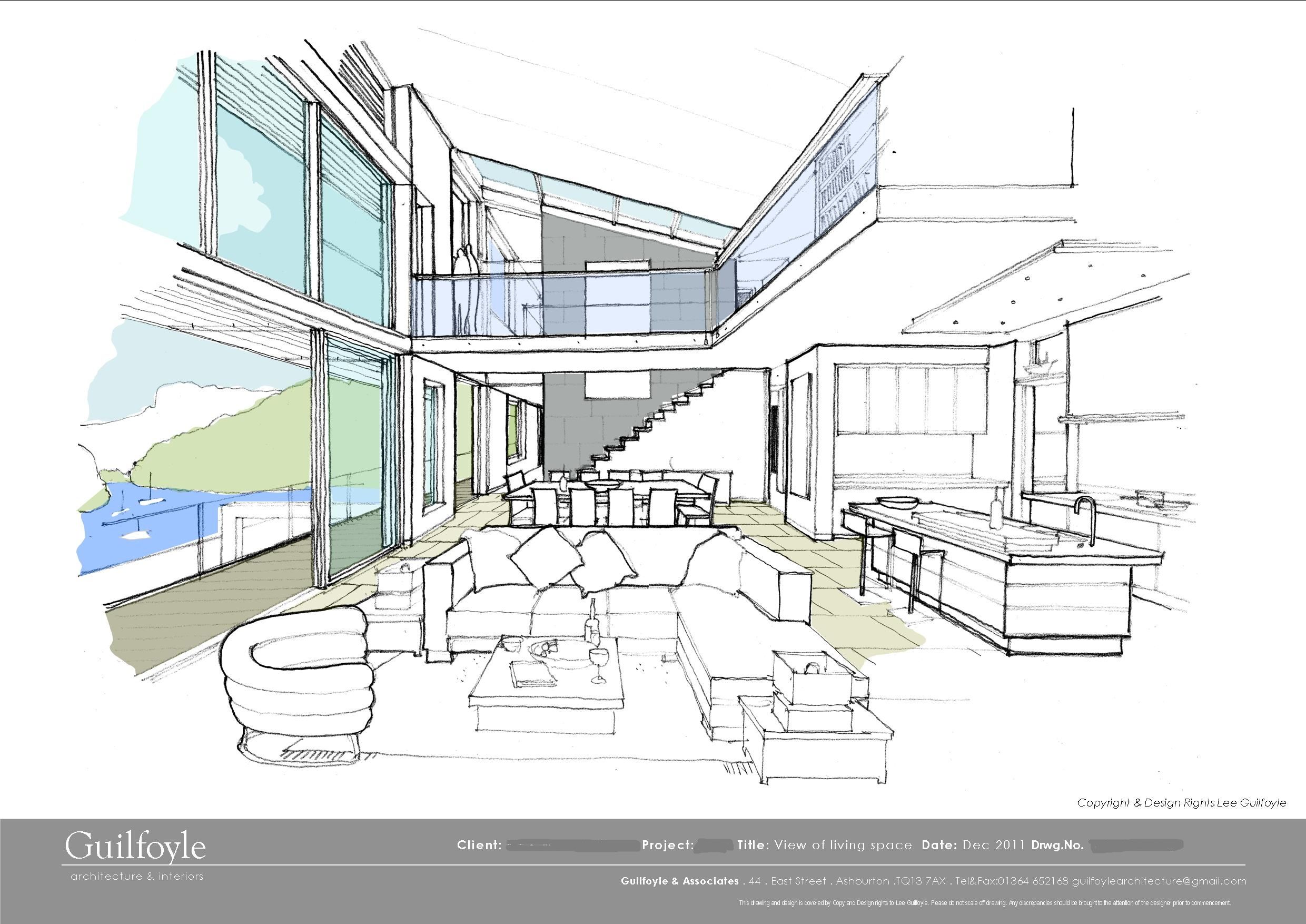 2480x1754 interior perspective of house on river bank perspective - Bank Drawing