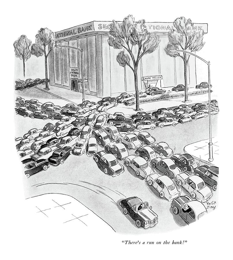 807x900 There's A Run On The Bank! Drawing - Bank Drawing