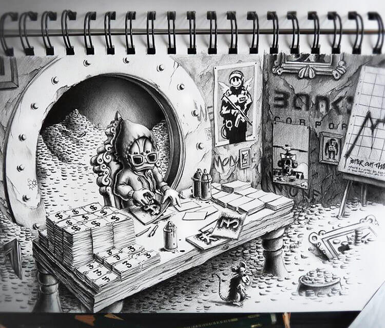 750x640 Uncle Bank Sketch Drawing - Bank Drawing